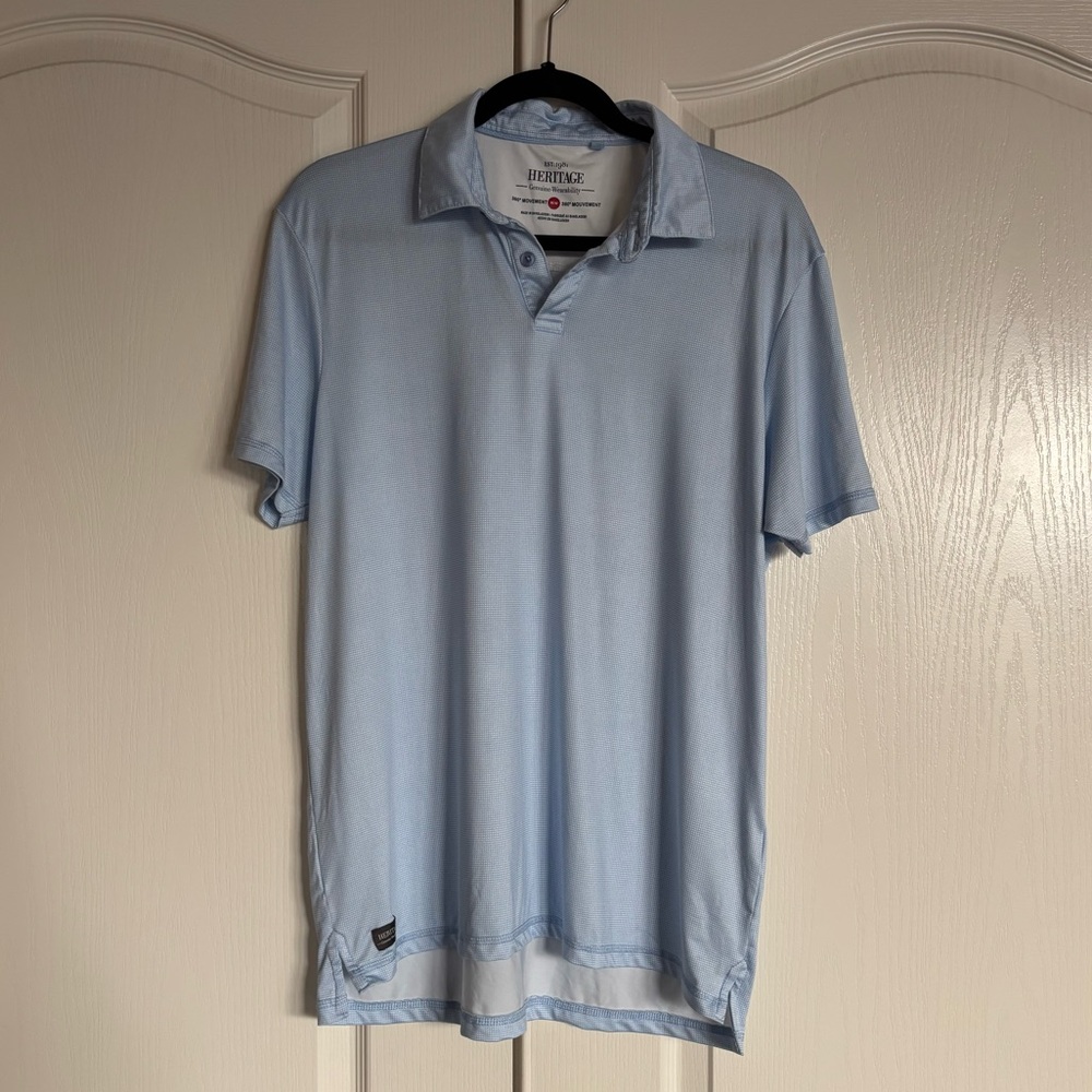 Heritage 360 movement light blue micro dot polo size medium